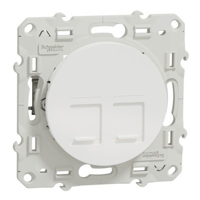 SCHNEIDER Odace Prise double RJ45 catégorie 6 STP blanc