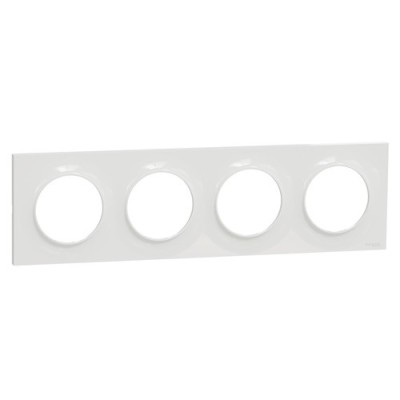 SCHNEIDER Odace style plaque quadruple blanc