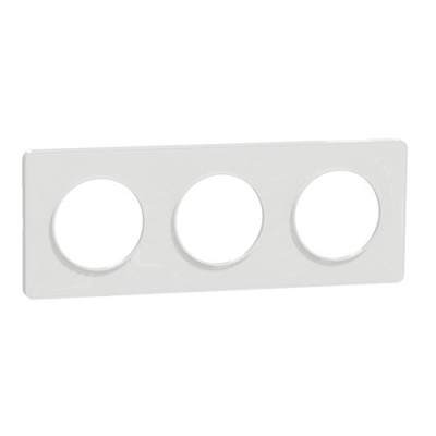 SCHNEIDER ODACE TOUCH PLAQUE TRIPLE BLANC