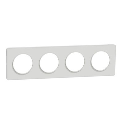 SCHNEIDER ODACE TOUCH PLAQUE QUADRUPLE BLANC