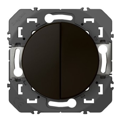 Legrand - Poussoir double dooxie 6A 250V~ finition noir mat - 600208