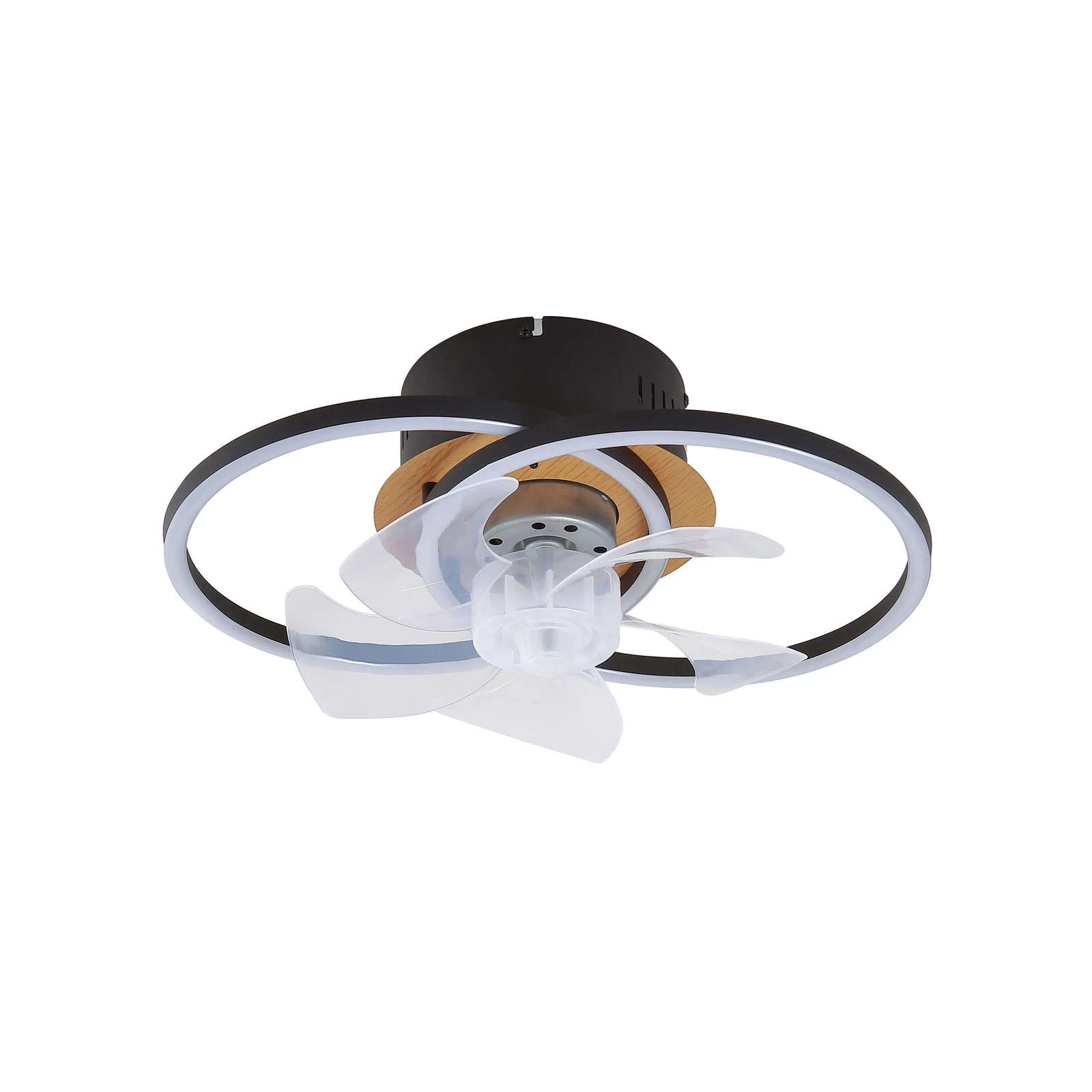 Lindby Ventilateur de plafond LED Lomana, noir, silencieux, CCT 3