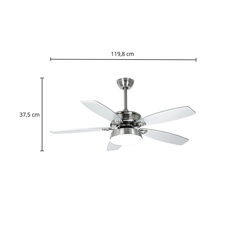 Lucande Ventilateur de plafond LED Kuvio, DC, silencieux, Ø 120 cm, CCT 2