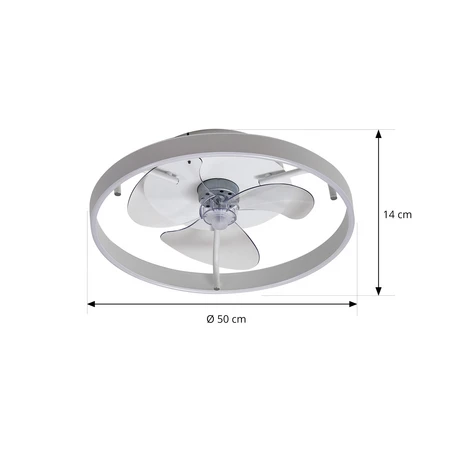 Ventilateur de plafond LED Lindby Momitu, blanc, aluminium, Ø 50 cm 2