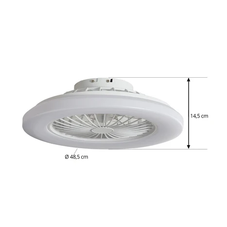 Ventilateur de plafond LED Lindby Vedin, blanc, DC, Ø 49 cm, CCT 2