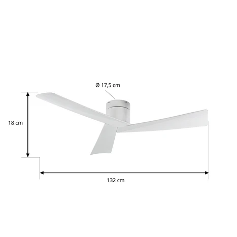 Ventilateur de plafond Lucande Ventoro, Ø 132 cm, argent, métal 2
