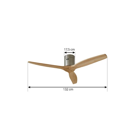 Ventilateur de plafond Lucande Vindur, nickel, DC, silencieux 3