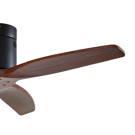 Ventilateur de plafond Lucande Vindur, noir, bois, courant continu, silencieux 3