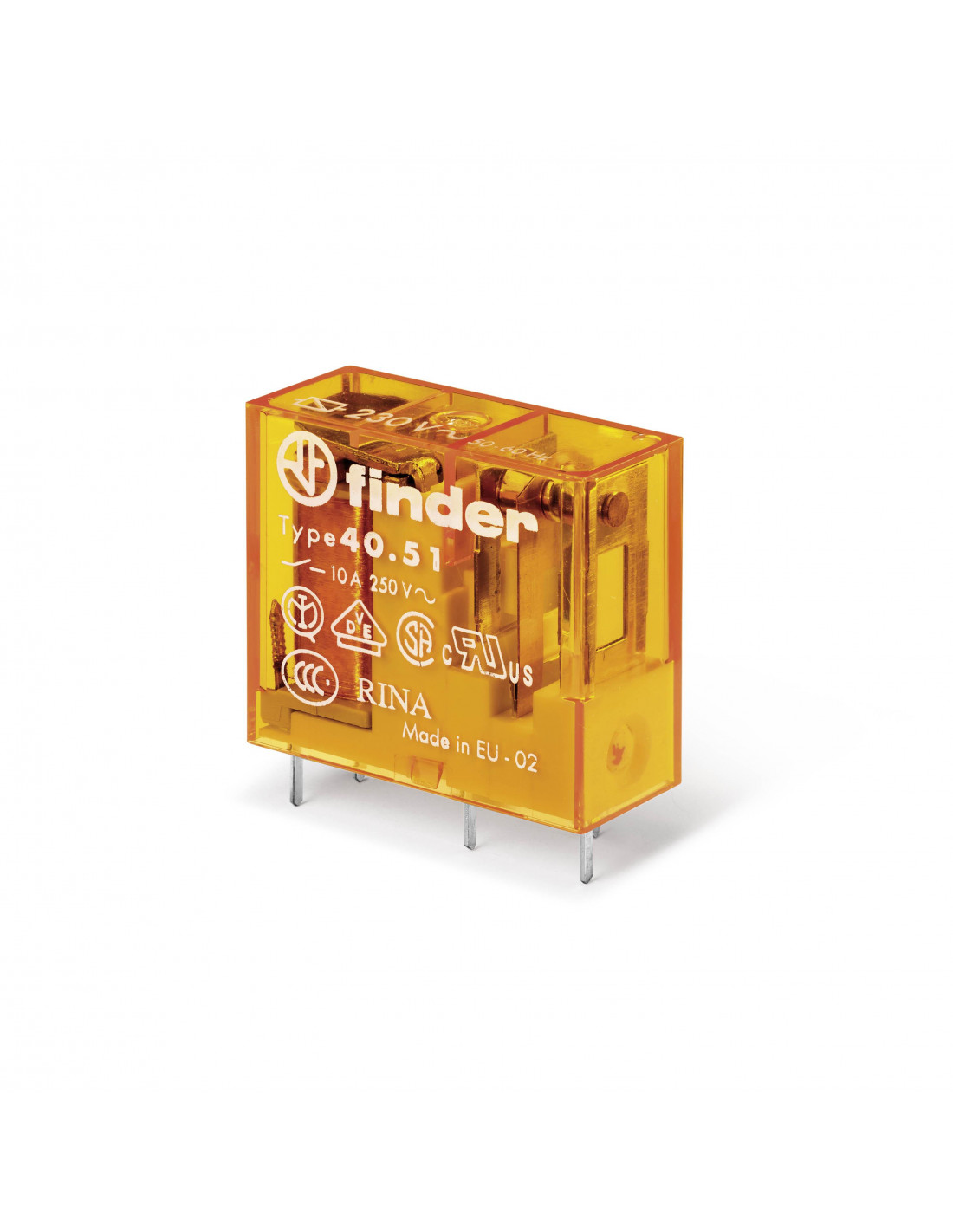 Relais circuit imprimé 1RT 12A 24V AC AgNi FINDER 405180240000PAC