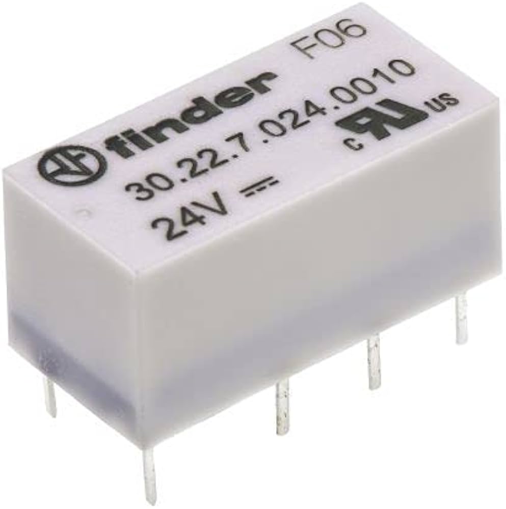 Relais de circuit imprimé Finder 302270240010, 24 Vcc, sensible et lavable, lot de 1