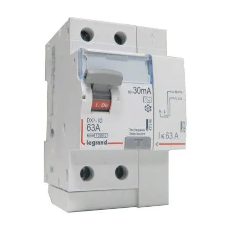 Interrupteur différentiel 2P 63A AC 30mA - LEGRAND 411633