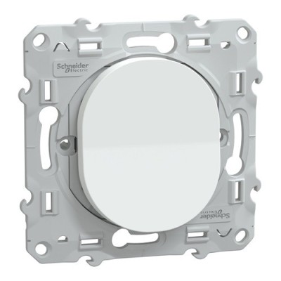 Schneider  Ovalis  bouton poussoir à fermeture  10A Blanc