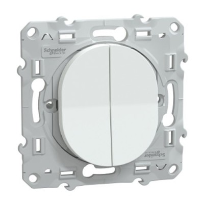 Schneider  Ovalis  combiné va et vient+poussoir  10AX  Blanc