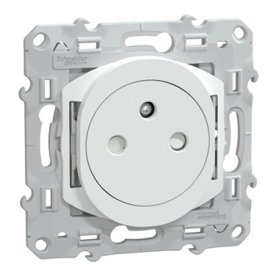 Schneider Ovalis prise de courant 2P+T 16A affleurante bornes automatiques Blanc
