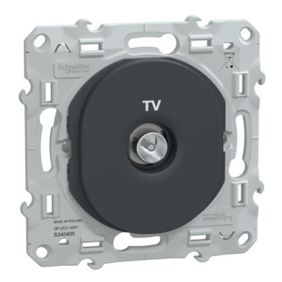 Schneider - Ovalis - prise TV simple - Anthracite