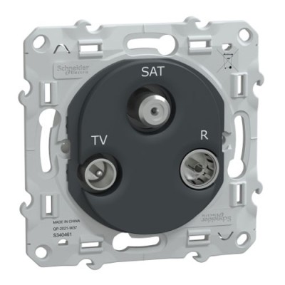 Schneider - Ovalis - prise TV-R-SAT - Anthracite