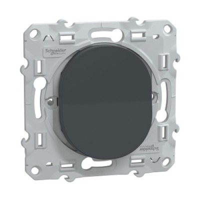 Schneider Ovalis  bouton poussoir à fermeture - 10A - Anthracite