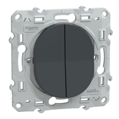Schneider Ovalis  combiné va et vient+poussoir 10AX  Anthracite