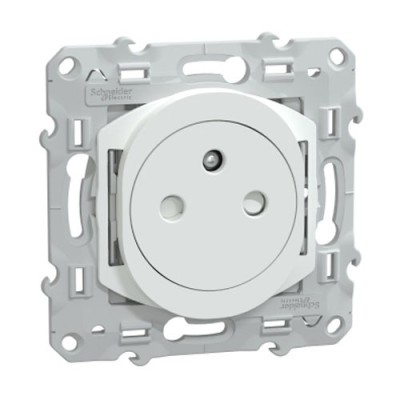 Schneider Ovalis prise 2P+T 16A affleurante bornes auto Blanc Griffes montées