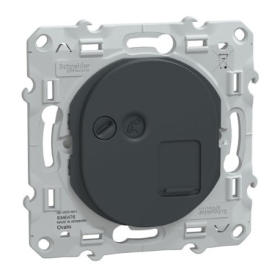 Schneider Ovalis prise RJ45 cat.6 STP réseaux VDI grade 3 - Anthracite