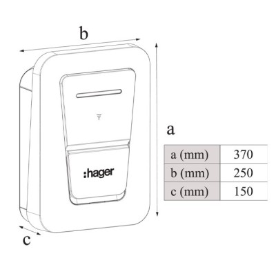 Hager - Borne de charge Hager witty one 11 kW avec prise de charge de type 2 - Noir 2
