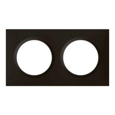 Legrand - Plaque carrée Dooxie - 2 postes - finition noir effet velours