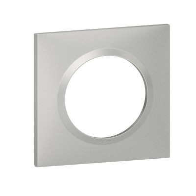Legrand - Plaque carrée dooxie 1 poste finition effet aluminium