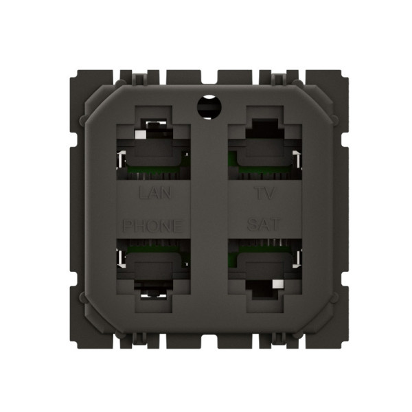 Prise quadruple RJ45 Céliane blindée Cat.6 STP
