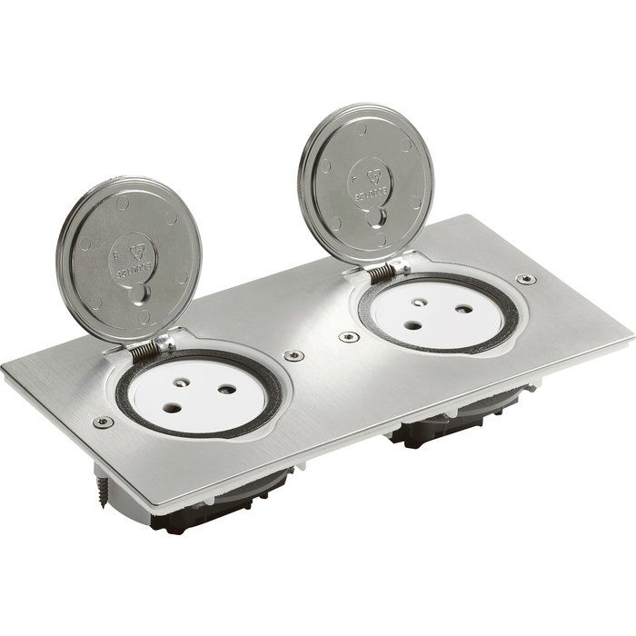 Prise de sol double 2P+T Rectangulaire Legrand 211634