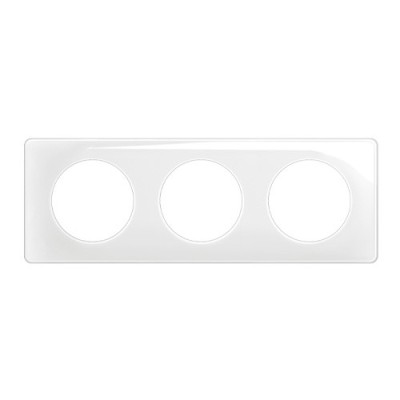 Plaque de finition Blanc émaillé 3 postes Céliane Legrand CP0003