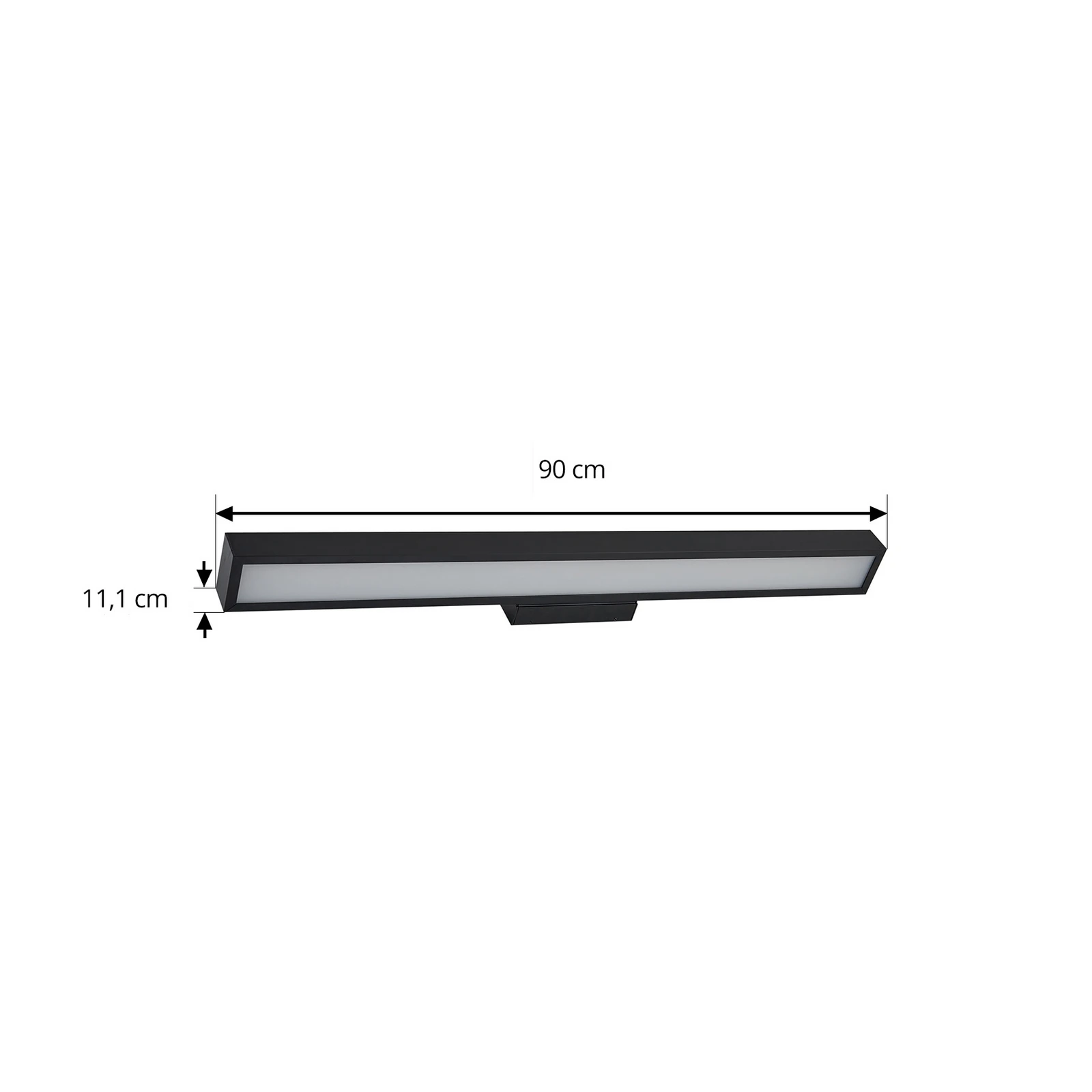 Lucande, applique pour miroir LED Zafira, noir, aluminium, 90 cm, IP44 2