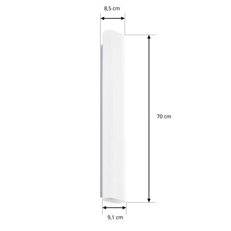 Applique pour salle de bain LED Lucande « Victoire », 70 cm, blanc/chrome, CCT 3