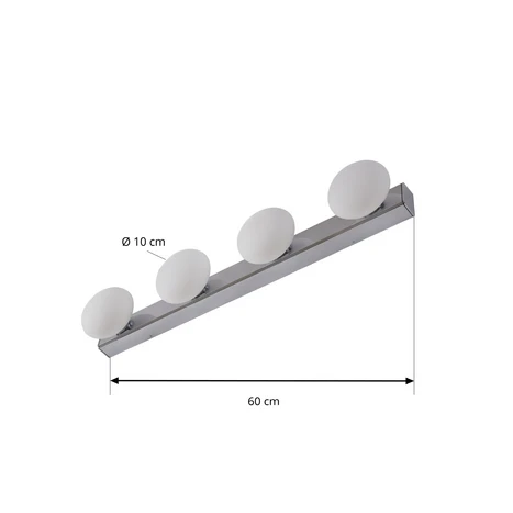 Applique pour salle de bain LED Myrra, chrome, verre, 60 cm, IP44 Lucande 3