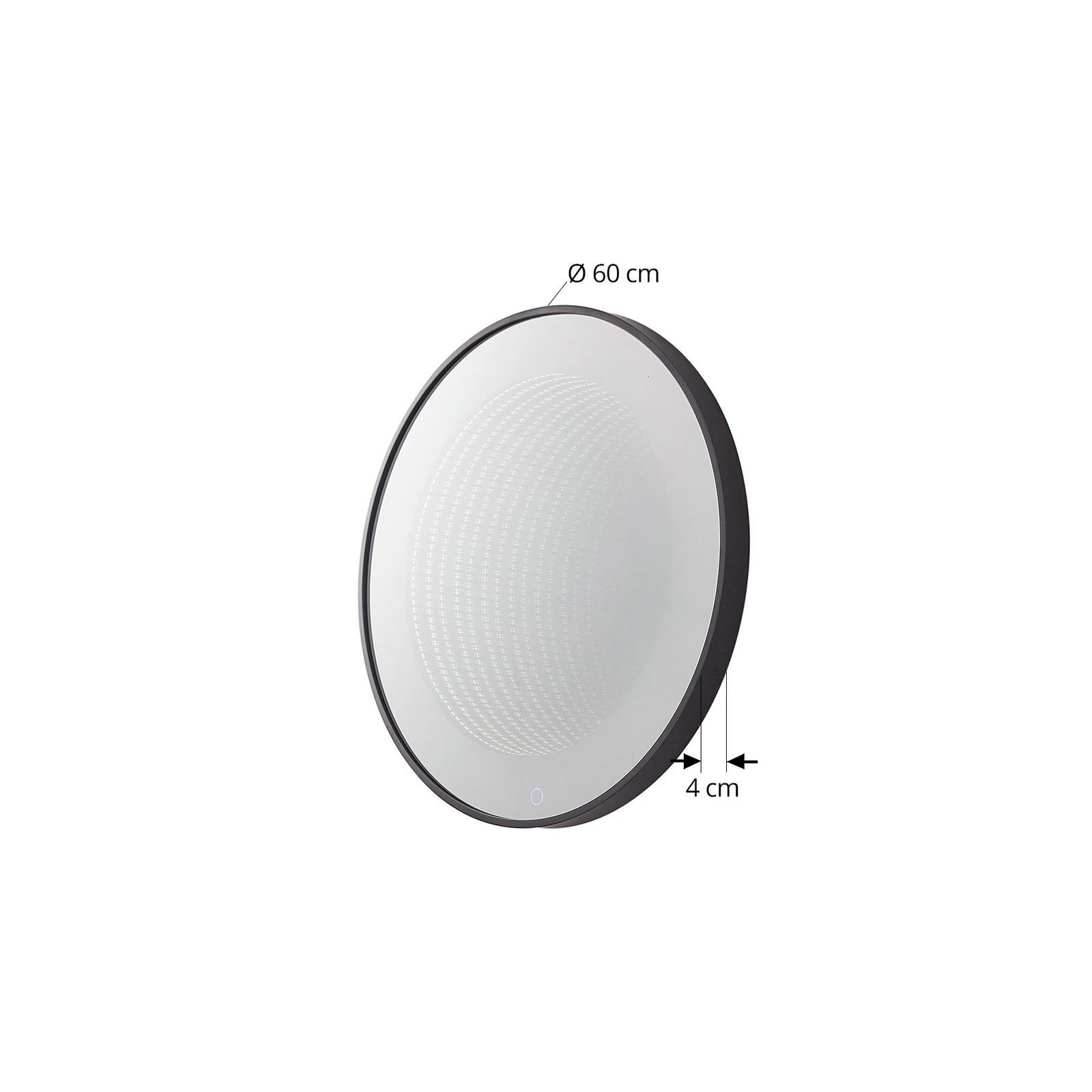 Lucande Miroir LED Infinity Emire, noir, aluminium, CCT, IP44 2