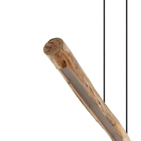 Suspension LED Lindby Nekala, noire, en bois, longueur 120 cm 2