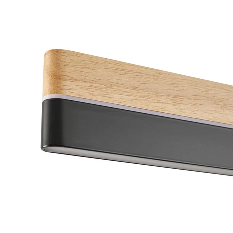 Suspension LED Lucande Holven, bois, CCT, longueur 113 cm 2