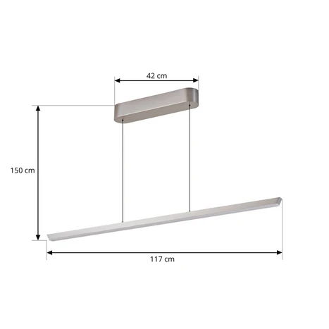 Suspension LED Lucande Solvar, 117 cm, argent, CCT, à intensité variable 3
