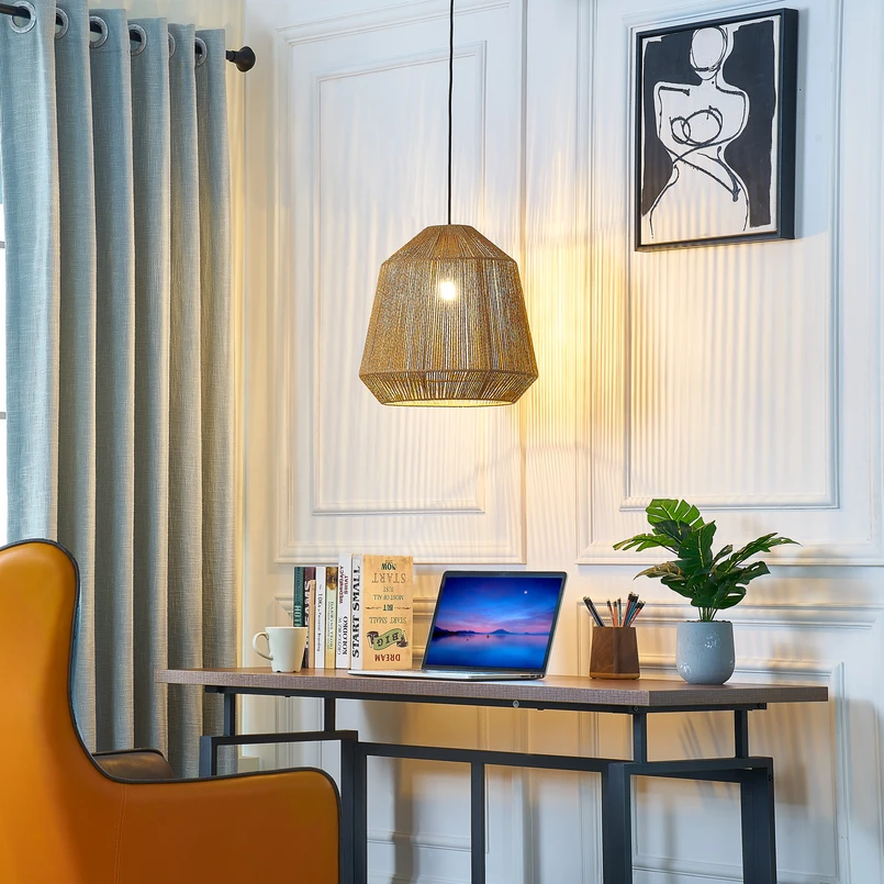Suspension Lindby Otso, 40 cm de haut, bambou, E27