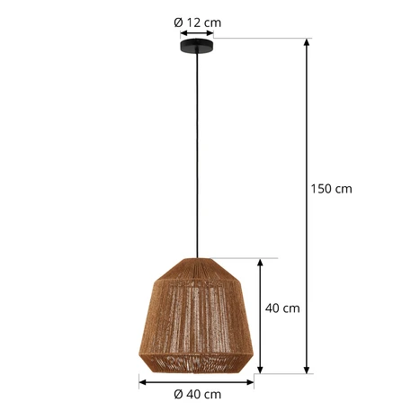 Suspension Lindby Otso, 40 cm de haut, bambou, E27 2