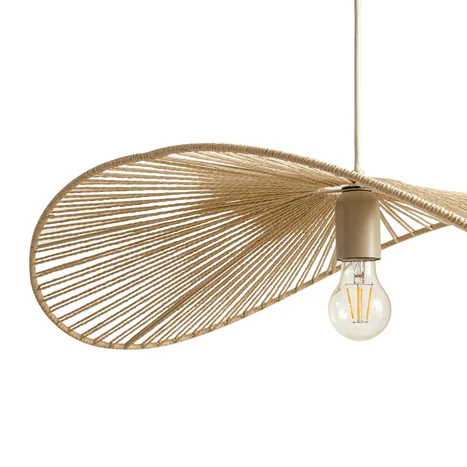 Suspension Lindby Valdorin, beige, papier, longueur 75 cm 2