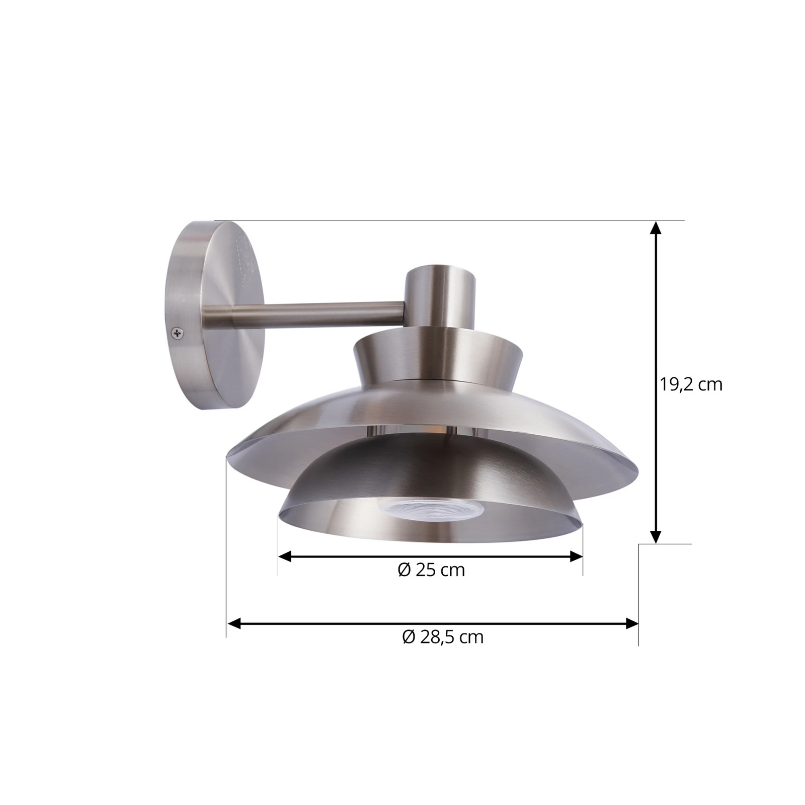 Lucande applique d'extérieur Thais, acier inoxydable, Ø25cm 2