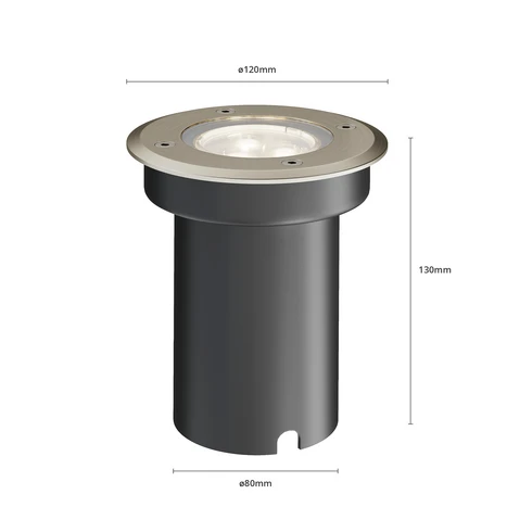 Lucande luminaire encastré dans le sol LED Ava, Ø 12 cm, rond, IP67 3