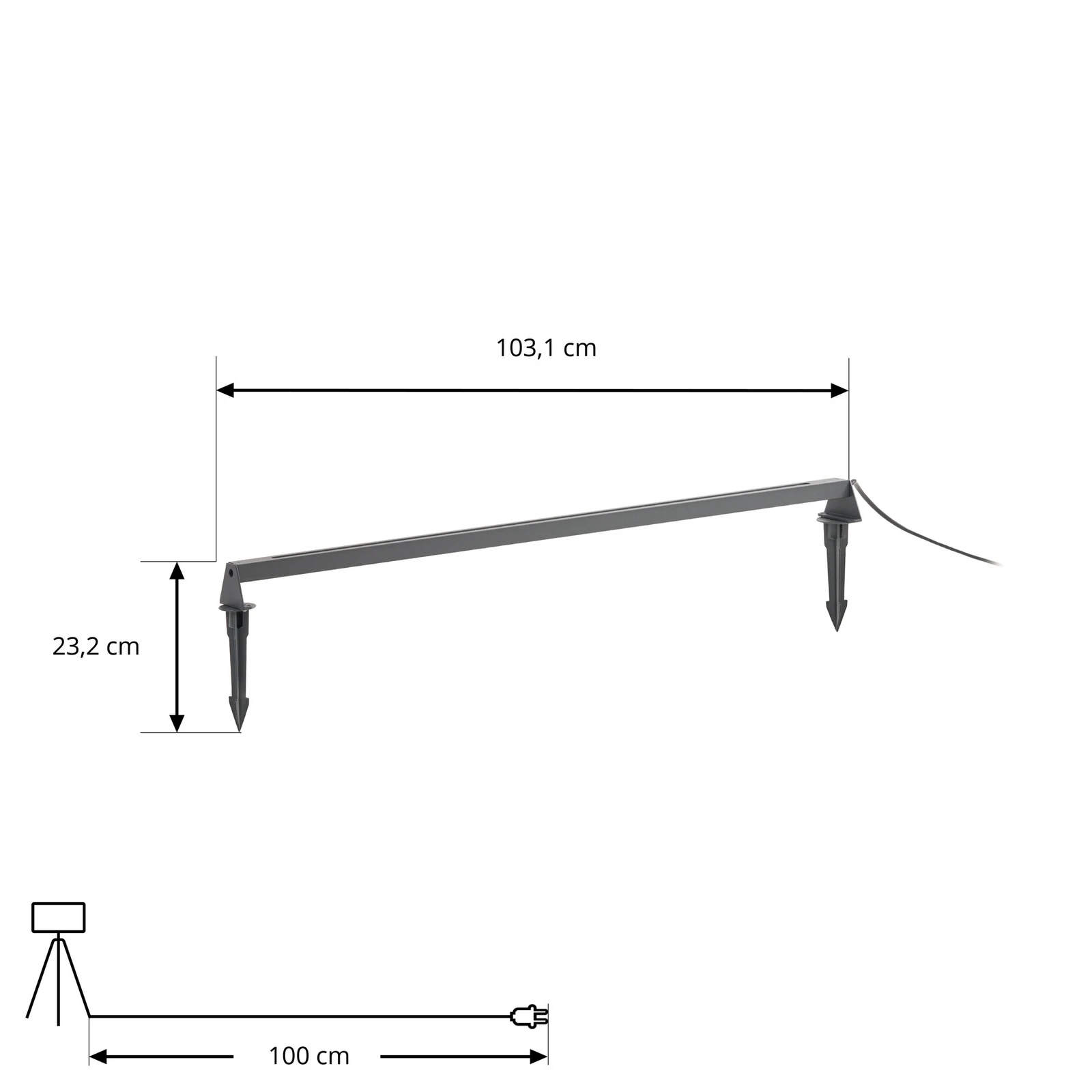 Luminaire de sol LED Lindby Zavio, anthracite, piquet, IP65 2