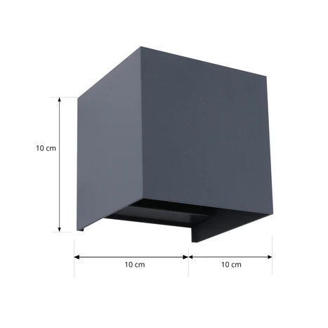 Applique d'extérieur LED Lindby Smart Dara, grise, angulaire, CCT RVB, Tuya 2