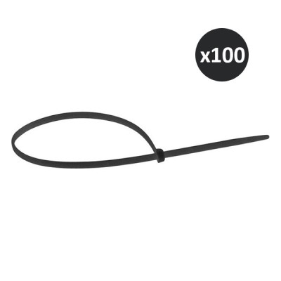 Legrand - 100 Colliers Colring noirs à denture intérieure 4,6 x 280mm - Réf : 032023