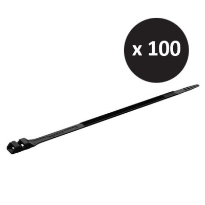 Legrand - 100 Colliers Colson noirs protégé ultraviolets à  denture extérieure 9 x 262mm - Réf : 031916