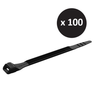 Legrand - 100 Colliers Colson noirs protégés ultraviolets à  denture extérieure 9 x123mm - Réf : 031910