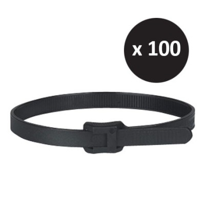 Legrand - 100 Colliers Colson noirs protégés ultraviolets à  denture intérieure 7,6 x 194mm- réf : 031929