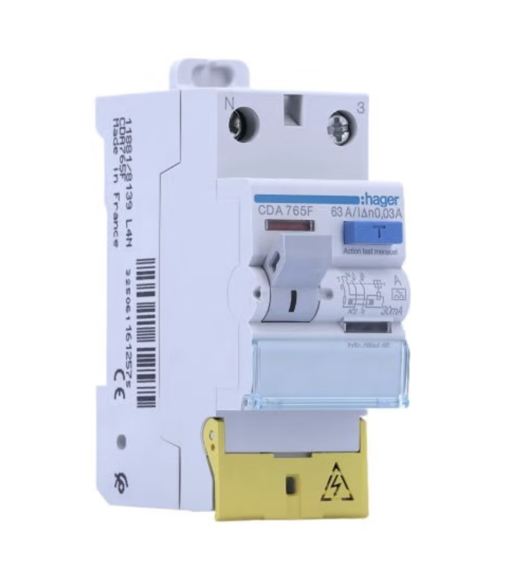 Interrupteur différentiel Hager 63A 30mA Type-A 2P à vis