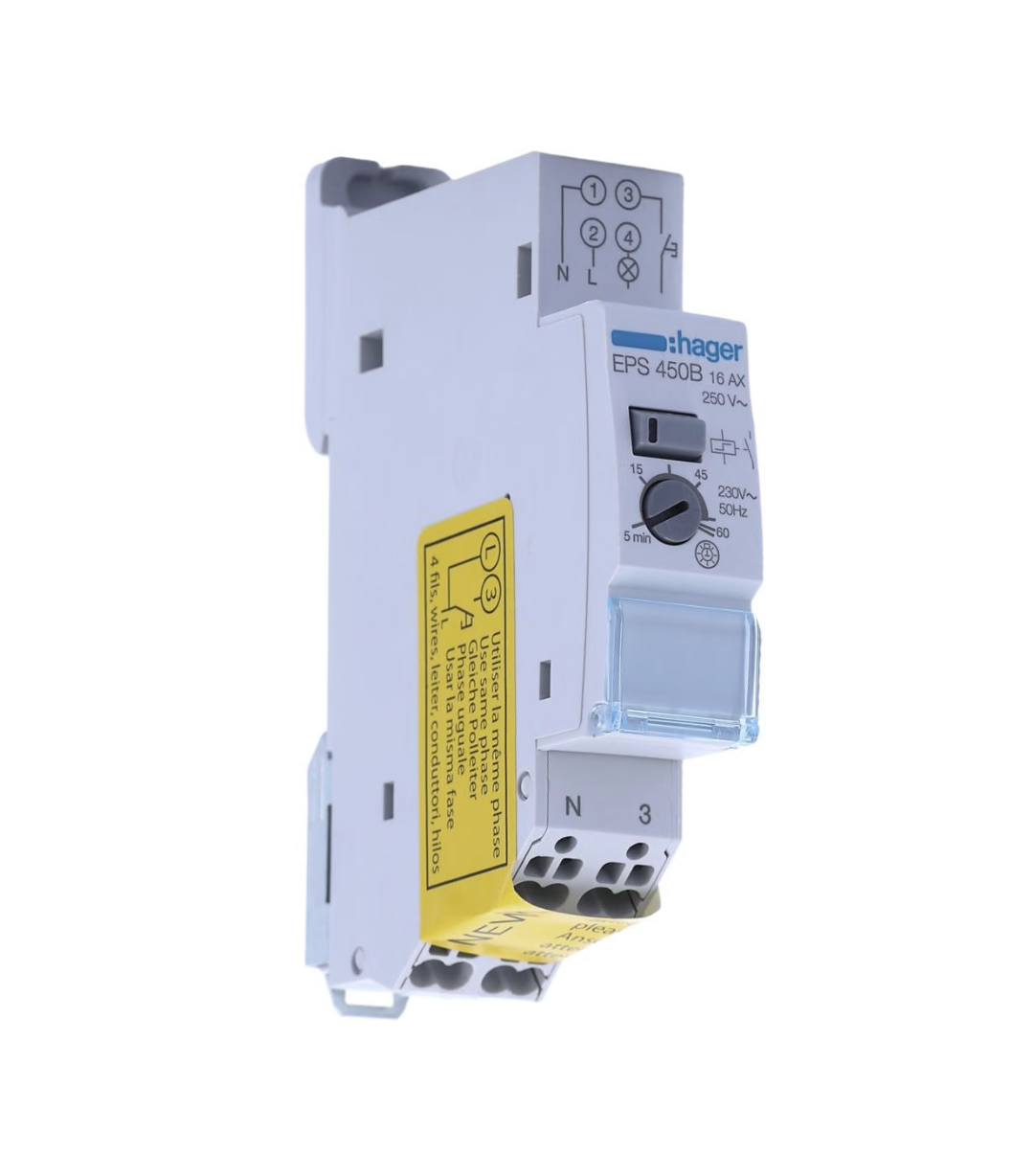 HAGER Télérupteur 16A 1F/NO auto monophasé silencieux avec minuterie